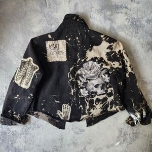 Avangard Designer Upcycled Clothing Jacket Artisan Distressed Hand-Fading